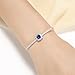 Vibrille Adjustable White Gold Plated Created Swarovski Bracelet Blue Sapphire Jewelry Bolo Bracelet for Women, 9 Inch