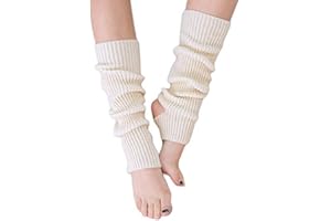 YUANQIAN Women Winter Extra Soft Long Legwarmer Warmer Knitted Stirrup Leg Warmers for Yoga Ballet Dance