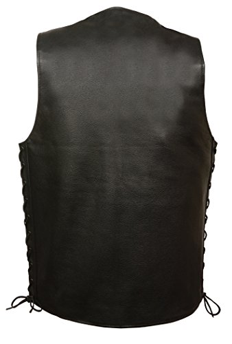 Milwaukee Men's Straight Bottom Side Lace Vest (Black, Medium)
