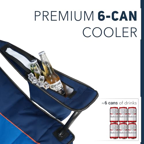 OVERMONT Oversized Camping Chair for Adults, Comfortable and Portable with Insulated Pocket and Carry Bag, Heavy Duty Folding Chair 450 lbs for Beach, Garden, Picnic and Camping,Blue