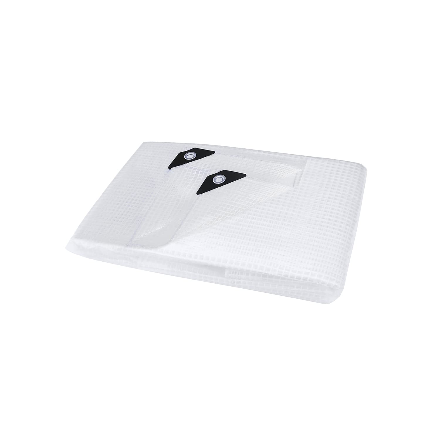 ANSIO Tarpaulin 2m x 3m Water-resistant Heavy Duty Tarp Large Camping Cover Sheet – Multipurpose Groundsheet with UV Protection, Weatherproof & Frost-Resistant – Reinforced Eyelets - Mesh Clear