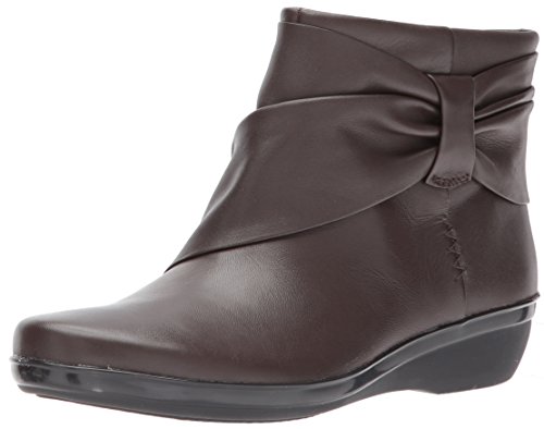 Clarks Women's Everlay Mandy Ankle Bootie, Dark Brown Leather, 7.5 N US