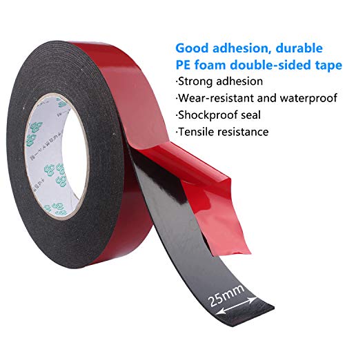 PE Foam Double Sided Tape, Waterproof Mounting Adhesive Tape Roll for Doors/Plumbing/HVAC/Windows/Pipes/Construction(1 Rolls Wide 1 in Long 33 Ft)
