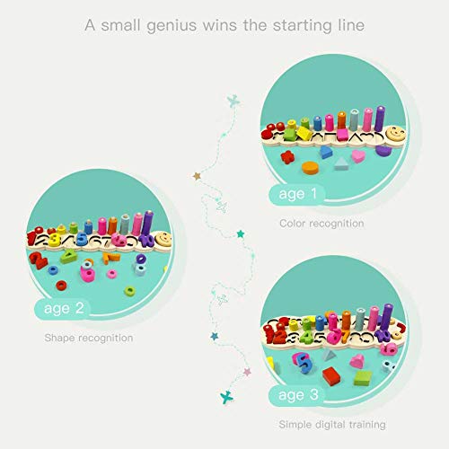 image for GEDIAO Wooden Montessori Math Blocks Number Stacking Learning Toys Kid