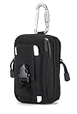 KAMI TIME Outdoor Tactical Molle Pouch EDC Utility Gadget Belt Waist Bag with Cell Phone Holster Holder for iPhone 6Plus (BLACK2, Small)