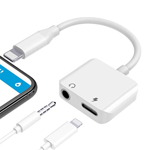 Headphone Adaptor for iPhone Adapter 3.5mm Jack Dongle Earphone Connector Convertor Aux Audio Headset Accessories Cable Audio Splitter Compatible for iPhone X XS Max 8/8Plus Support iOS 11 or Later