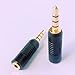CESS 3.5mm TRRS Male Plug to 2.5mm TRRS Female Adapter, 4 Pole, Gold-Plated Connectors, Black Plastic Housing, 2 Pack