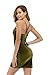 Doramode Womens Spaghetti Strap Bodycon Sleeveless Backless Velvet Sexy Short Club Dress