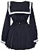 Classic Japanese School Girls Sailor Dress Shirts Uniform Anime Cosplay Costumes with Socks Set(Black)(XS = Asia S)(SSF08BK)