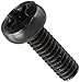 Small Parts M26D7985AB Steel Pan Head Machine Screw, Black Oxide Finish, Meets DIN 7985, #1 Phillips Drive, M2-0.4 Thread Size, 6 mm Length, Fully Threaded, Import (Pack of 100)