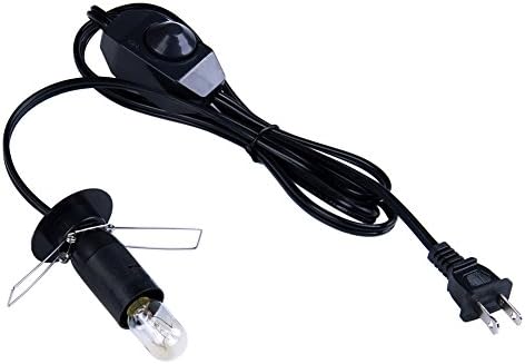 Himalayan Salt Rock Lamp Cord Original Replacement with Dimmer Switch with One Round Bulb, Black