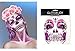 Skull Face Jewels Day of the Death Face Gems for Halloween Face Decals,6-Pack