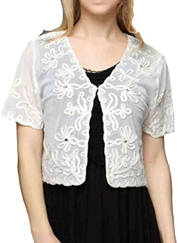 BingSai Women Short Sleeve Coat Lace Shrug Bolero Cardigan
