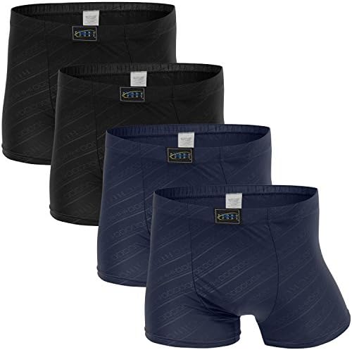 4 Mens Microfiber Boxer Brief (4 Pack) (X-Large, 2 Black 2 Navy)