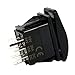 Amarine Made 12v 20A Rocker Switch Waterproof On-Off-On 2 Position Switch Boat Marine DPDT 7 Pin with 2 Led Lights (Blue)