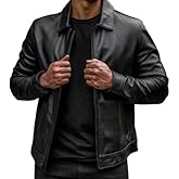 Desired Jackets Mens Shirt Collar Genuine Real Lambskin Leather Jacket For Men Vintage Classic Biker Style with Zip Out Liner
