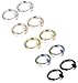 FUNRUN JEWELRY 5 Pairs Stainless Steel Hoop Nose Ring for Girls Men Septum Jewelry Non Pierced Earrings 8mm