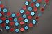 Circus garland - Aqua red garland - Party decorations - Paper garland - Birthday decorations - Nursery - Circles garland