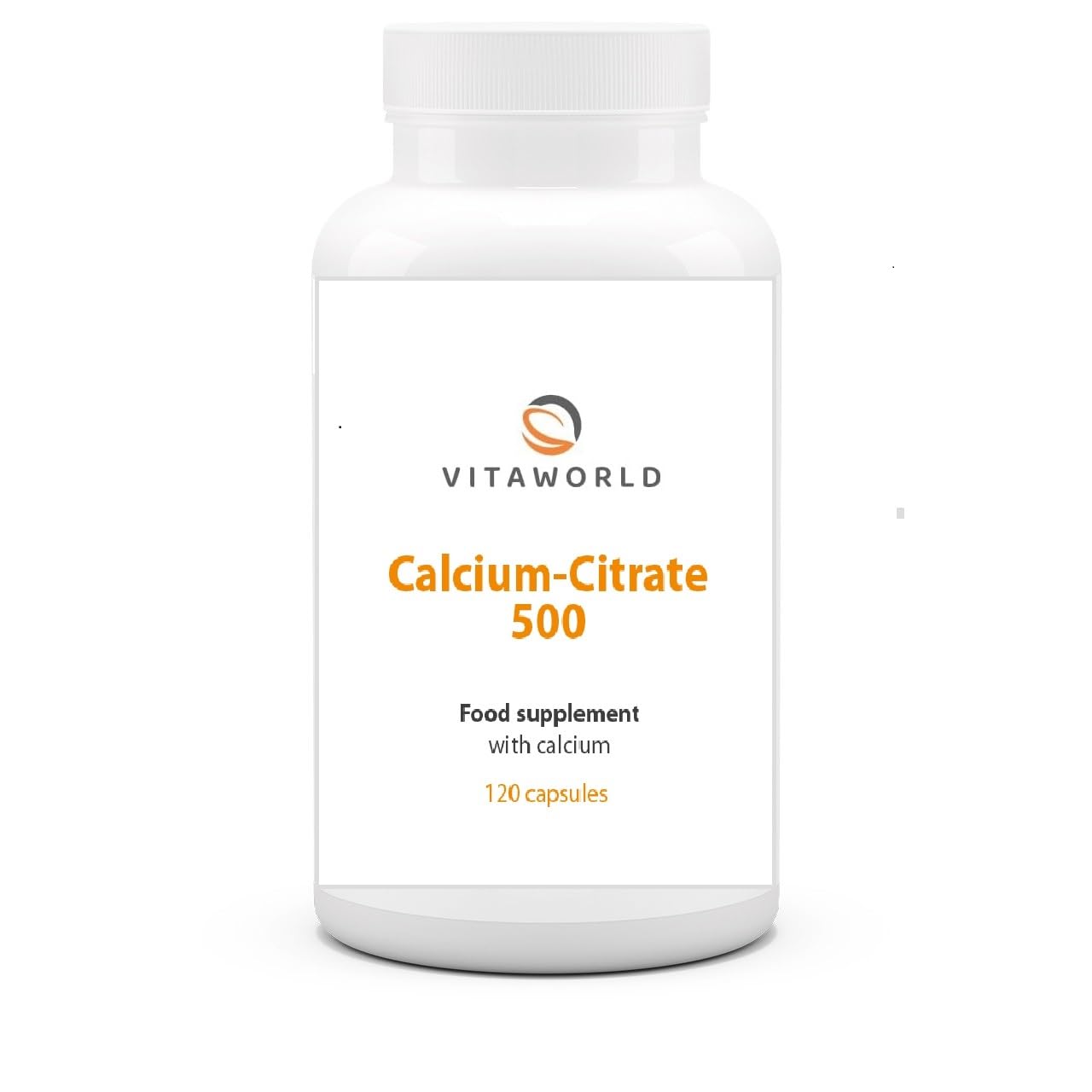 Vita world Calcium Citrate 500 l 533 mg Pure Calcium per Daily dose l Made with tricalcium Citrate l high bioavailability l Vegan l 120 Capsules