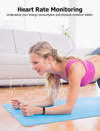 LETSCOM Fitness Tracker, Heart Rate Monitor, Pedometer Workout Tracker Smart Watch, Sleep Monitor, Step Counter, Calorie Counter, Distance Counter, IP67 Waterproof, Fitness Tracker for Kids Women Men