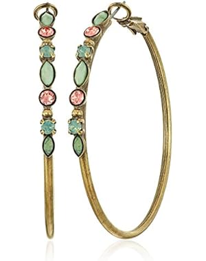 Crystal and Semi-Precious Encrusted Hoop Earrings