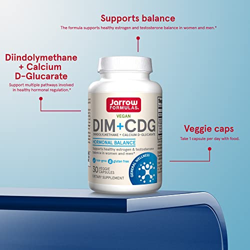 Jarrow Formulas DIM + CDG - 30 Veggie Capsules - Dietary Supplement ...