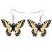 Bonsny Drop Dangle Floral Butterfly Earrings Fashion Insect Jewelry For Women Gift (Yellow)