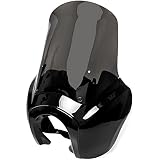 Krator Black & Smoke Tall Fairing Windshield Club Style Kit for 2006-2017 Harley-Davidson Dyna - Modification May Be Required