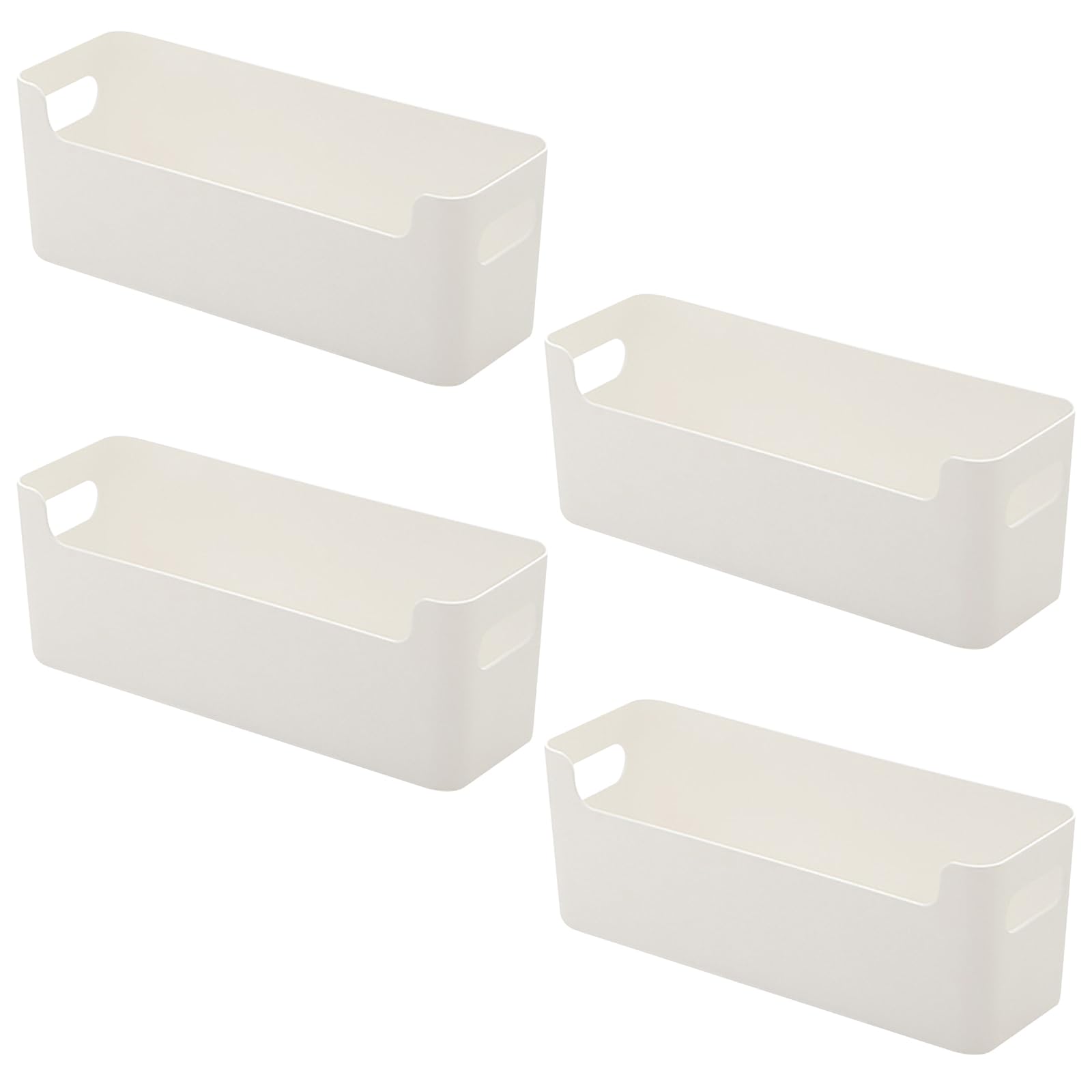FYting Storage Baskets,4 Pcs Baskets for Shelves,Kitchen Storage Organisation,U-port Small Storage Basket for Store Cosmetics,Socks, Underwear, Data Cables, Phone Cases(White,25.5x8.5x8cm)