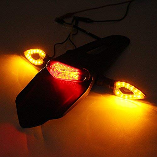 USA Shipping Universal LED Turn Signals Motorcycle Brake Tail Light Rear Fender Taillight Lamp For Honda Yamaha Suzuki Kawasaki Dual Sport bike