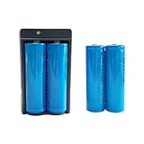 4PCS 3.7V 18650 Rechargeable 6000mAh Li-ion Lithium Battery Batteries with 18650 Battery Charger for LED Flashlight Headlamp