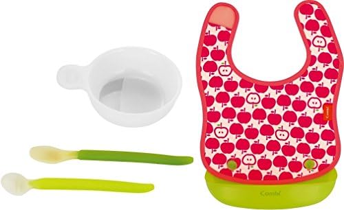 and apron Combi baby label oil fall for the first time tableware [Target age: 5 months around May ~]