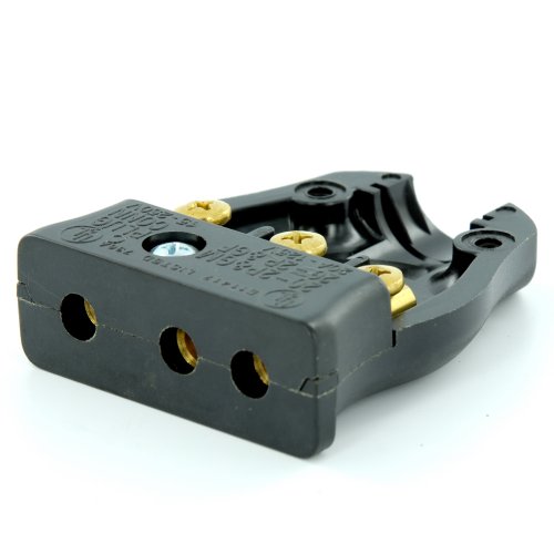 Leviton 20FP-E 20A-125 Volt, 2 Pole-3-Wire, Stage Pin, Female, Connector Pressure Plate Terminals, Black