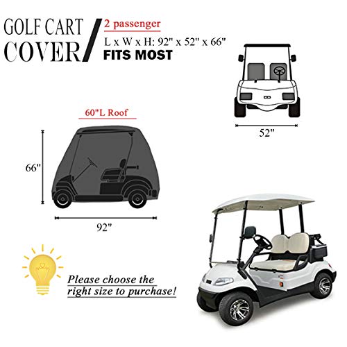 【2022 Upgraded】 2 Passenger Outdoor Golf Cart Cover Compatible with EZ