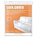 HOMEIDEAS 4 Mil Extra Thick Plastic Sofa Cover for Moving Protection & Long Term Storage, 3D Envelope Shape Furniture Cover, Waterproof & Tear Resistant(1 Pack, Loveseat)