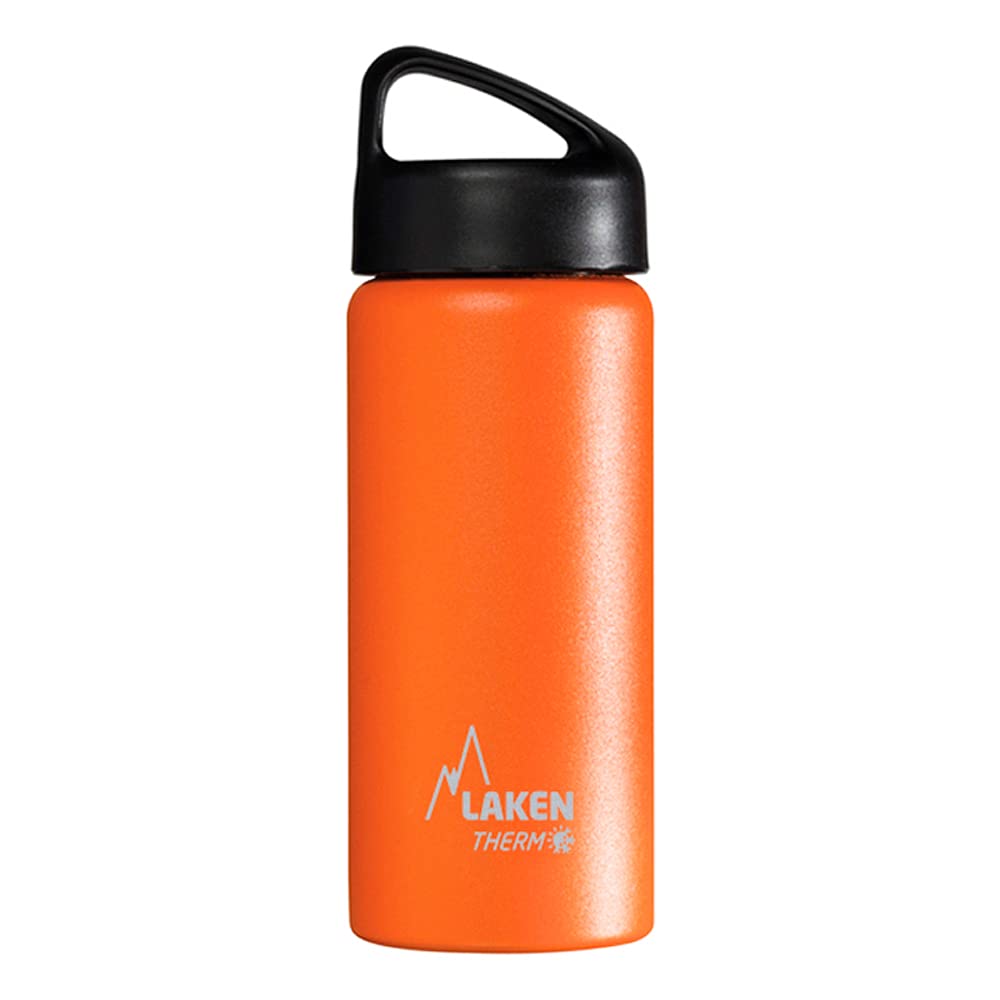 Laken Unisex - Adults Classic Thermo 0.5 Litre, Bpa Free, Reusable, Recyclable (Wide Opening) Sheet Bottle 0.5 L, Unisex – Adults, Classic (Wide Opening) Thermal Sheet Bottle 0.5 L, TA5O, Orange, 0.5 — image 1