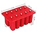 Frozen Popsicle Mold - 10 Cavities Food Grade Silicone Popsicle Molds + 62 Popsicle Sticks + 50 Popsicle Bags + Silicone Funnel + Cleaning Brush - BPA Free (Red)
