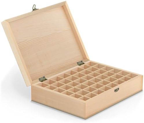 Eco Ultrasonic Essential Oil Carrying Case 48 count. Premium, Non-toxic Wooden Storage Container, Perfect for Organizing, Protecting and Transporting Your Oils. Great for Travel. 1 Yr Full Warranty.