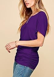MBJ WT817 Womens Dolman Drape Top with Side