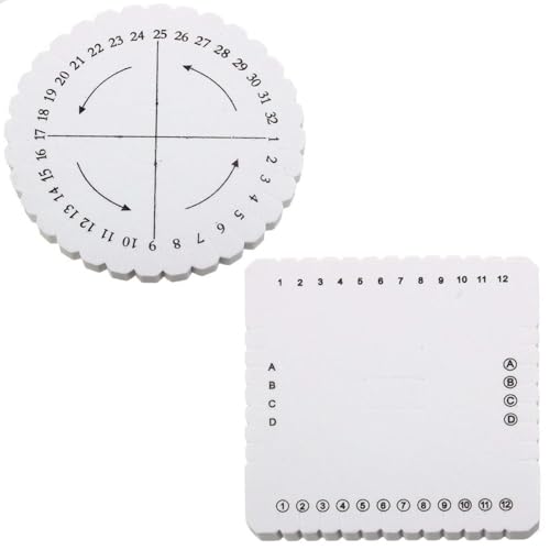 Wxinsheng Knitting Disc, 2 Pieces Braided Plate for Handmade Fabric, Braided Cord, Jewelry with Beads and DIY Projects (Round + Square)