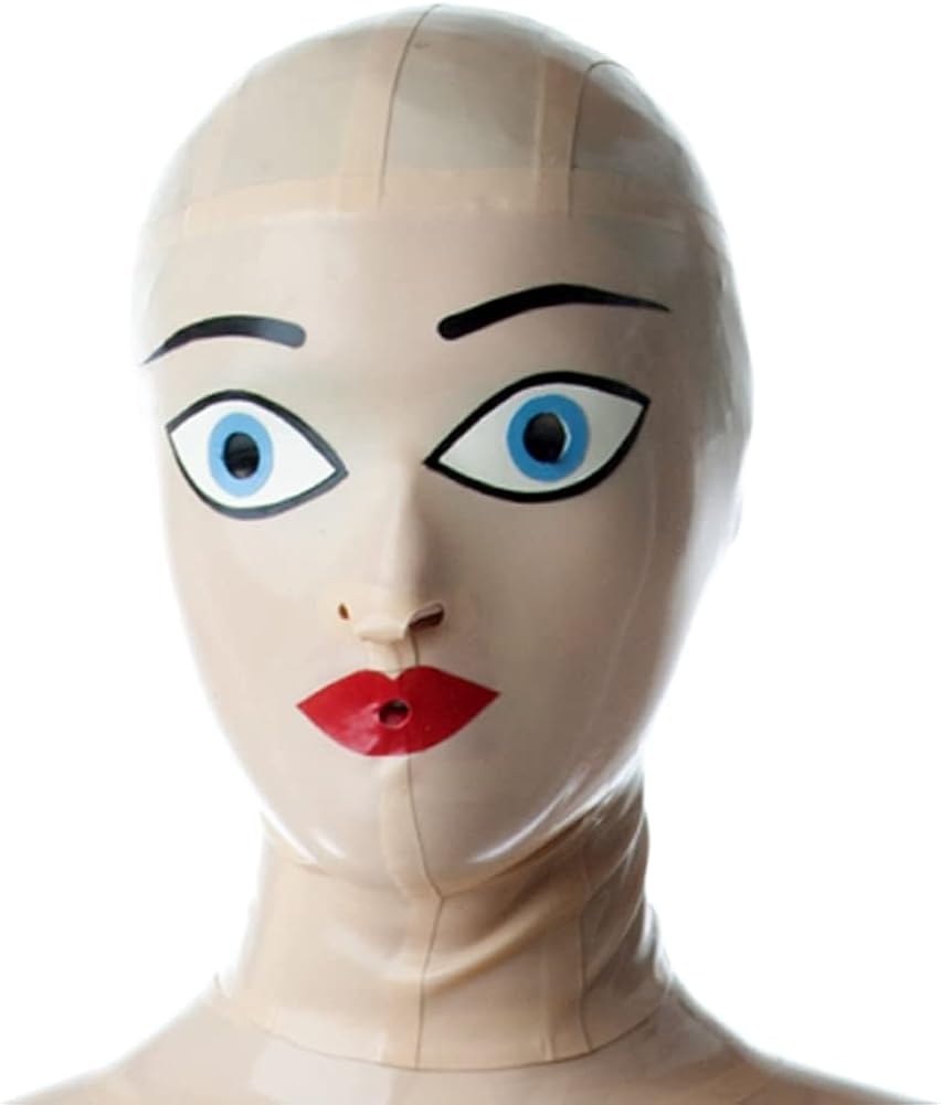 Latex Hood Cosplay Mask Mannequin Masquerade White Dress up Party Hood
