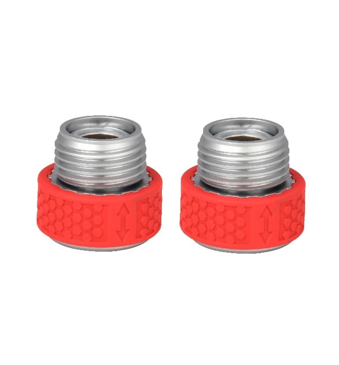 Photo 1 of Eden 92285 Hose, Nozzle & Sprinkler Metal Swivel Kink-Free Connectors, Heavy-Duty Garden Hose Fittings, 2-Pack (Red & Silver)