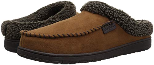 dearfoams men's microfiber suede clog with whipstitch slipper