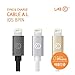 LABC Apple-Certified MFi Lightning Cable Sync & Charge Cable Aluminum Caps Nylon Cable 4 ft / 1.2m iPhone Lightning Cable Charging Cord Nylon Braided Apple USB Cable Data Sync Cable 8 Pin Cable for iPhone 5/5s/5c 6s 6s Plus iPad iPod 5G (LABC-505 GREY)
