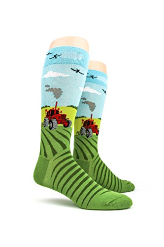 Foot Traffic, Men's Special Interest Socks, Tractor (Shoe Sizes 7-12)