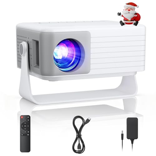 Projector AKIYO O1 Portable Projector 15000 Lumens, 2026 Upgraded 4K Video Projector Support Full HD 1080P, Car Keystone, 50% Zoom, 360° Rotatable for Phone/TV Stick/HDMI/USB/TF
