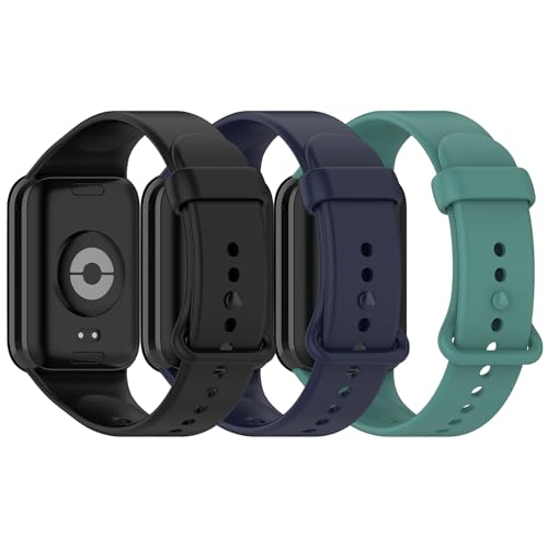 Xisair 3 Silicone Bands Compatible with Xiaomi Smart Band 9 Pro and Xiaomi Smart Band 8 Pro Sport Strap, Silicone, Breathable, Soft and Comfortable Replacement Straps for Miband 9 Pro, Miband 8 Pro