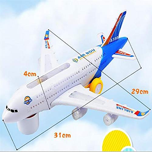 Mavere Durable Children Funny Lighting Running Electric Aircraft Toy With Music Play Vehicles