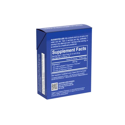 Natural Stacks MagTech Magnesium Supplement Lemonade Drink Powder