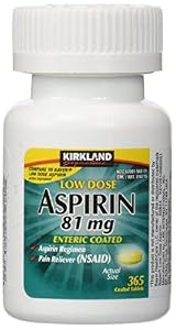 Image of Kirkland Signature Low Dose Aspirin, 1 bottle - 365-Count Enteric Coated Tablets 81 mg each
